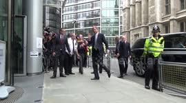 Prince Harry waves to media as phone hacking trial resumes