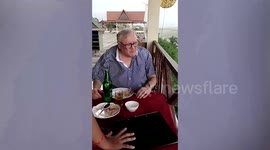 Dutch tourist, 80, finishes meal unfazed by windstorm battering restaurant