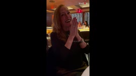 Woman cannot take her eyes off her soulmate when he surprises her with a proposal