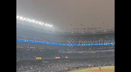 Haze from Canadian wildfires creates eerie atmosphere at Yankee Stadium