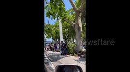 Protest Outside The Collier County Courthouse Against Florida’s Anti-Immigrant Law in Everglades, USA