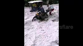 Streets flooded as severe hailstorm hits northern China