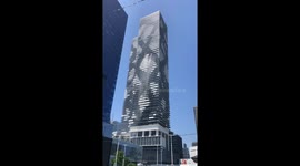 Water Floods From Toronto Skyscraper