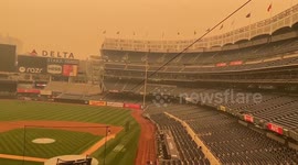 US: Haze From Canadian Wildfires Creates Eerie Scene At Yankee Stadium 2