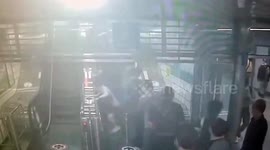 Fourteen commuters crushed when escalator suddenly REVERSES in South Korea