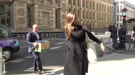 Actress Nikki Sanderson arrives at court to give evidence in phone hacking trial