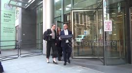 Actress Nikki Sanderson  leaves court after giving evidence in phone hacking trial
