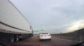 Car Rolls Back In Standstill Traffic