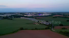 Drone footage shows packed car parks at Download Festival