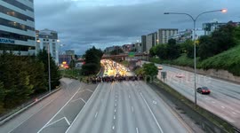 Seattle Protesters Shut Down Interstate 5 Highway for Black Lives Matter / George Floyd
