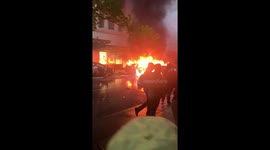 Cop car set on fire. Footage of the 2020 George Floyd / Black Lives Matter protests in Seattle's Capitol Hill neighborhood, formerly known as CHOP/CHAZ.