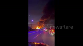 Huge pallet of fire guts scrapyard in Phoenix, US