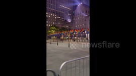 193 LGBTQ+ Flags at Rockerfeller Center in New York, USA