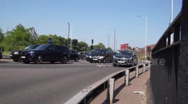 Westbound traffic at Hogarth Roundabout, Chiswick, London on Friday 9th June 2023 as temperatures soar.