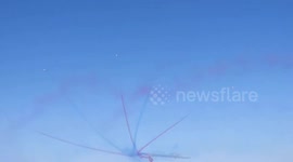 Two red arrows make a heart in the sky