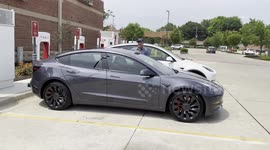 Tesla’s charging at the Evergy power company clean energy power station