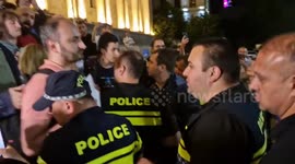 People Detained for Holding Banners in Tbilisi, Georgia