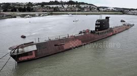 Secret Soviet Submarine moored on the Medway near Rochester UK