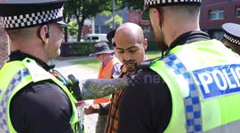 Man arrested following students against tyranny protest/ Counter Protest, in Manchester, England