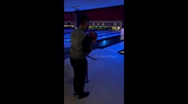 Cricket-inspired bowler amazes with unorthodox technique in a bowling alley