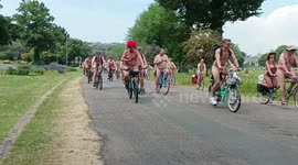 Brighton's Colorful and Courageous Naked Bikers Ride for Climate Action (Start of the Ride) 2023