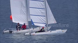 Perfect weather for sailing on Kent coast during UK heatwave