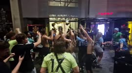 Cheers, tears and beers: Chaos during impromptu Man City street celebrations