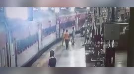 Female police officer saves life of passenger at railway station in western India