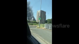UK: Thick, Black Plume Of Smoke Billows From Structure Fire In Swinnow Lane, Pudsey 2
