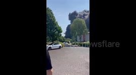 Explosions heard as fire in Leeds create huge black plume of smoke