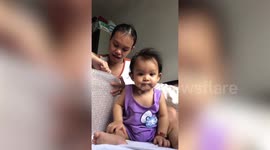 Excited mum burst soda can while excitedly opening parcel freebie in unboxing fail