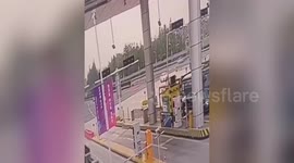 Volkswagen ID4 collides with toll station in China