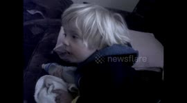 My 2 Year old son Connor watching a Nat Geo Kids documentary and upset by the bucks being chased by Wild dogs.