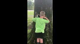 Earl the Squirrel Plays With Boy