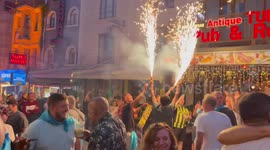 Man City fans party in Istanbul after winning the Champions League final