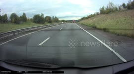 Dashcam catches dramatic moment truck slams into back of UK driver