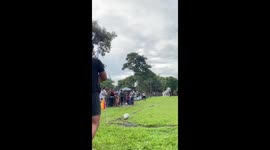 Unbelievable goal from corner kick leaves football fans in awe