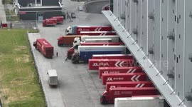 Delivery Trucks At JD Logistics 618 Get Ready For Online Shopping Festival In Suzhou, Jiangsu, China