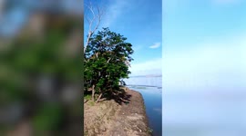 Clear skies as Philippines Taal Volcano briefly calms down