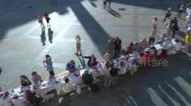 Long table dinner party held in Prague