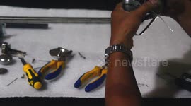 Artist makes awesome metal sculptures using trash and everyday items