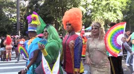 Speeches at The Pride Parade in Sao Paulo, Brazil