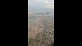 Cyclone Biparjoy in Karachi Pakistan. An Aerial view of port city of Karachi near sea view