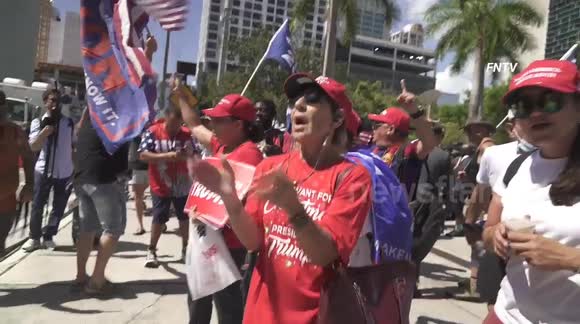 Protests outside Miami Court as Trump is Scheduled to be Arraigned