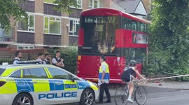 London double decker bus crashes into flat walls in north London
