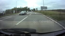 Dashcam catches dramatic moment truck slams into back of UK driver front and rear Dashcam