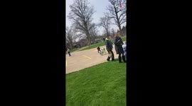 Military uncle's surprise return splashes niece & nephews with a wave of pure joy