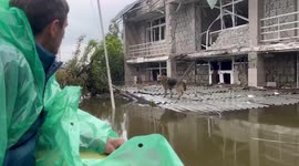Volunteers risk lives to rescue animals from floods after major Ukrainian dam was destroyed