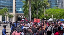 Police Presence at The Protest for Trump in Miami, FL, USA