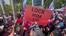 Confrontation Between Trump Supporters and Protesters in Miami, USA